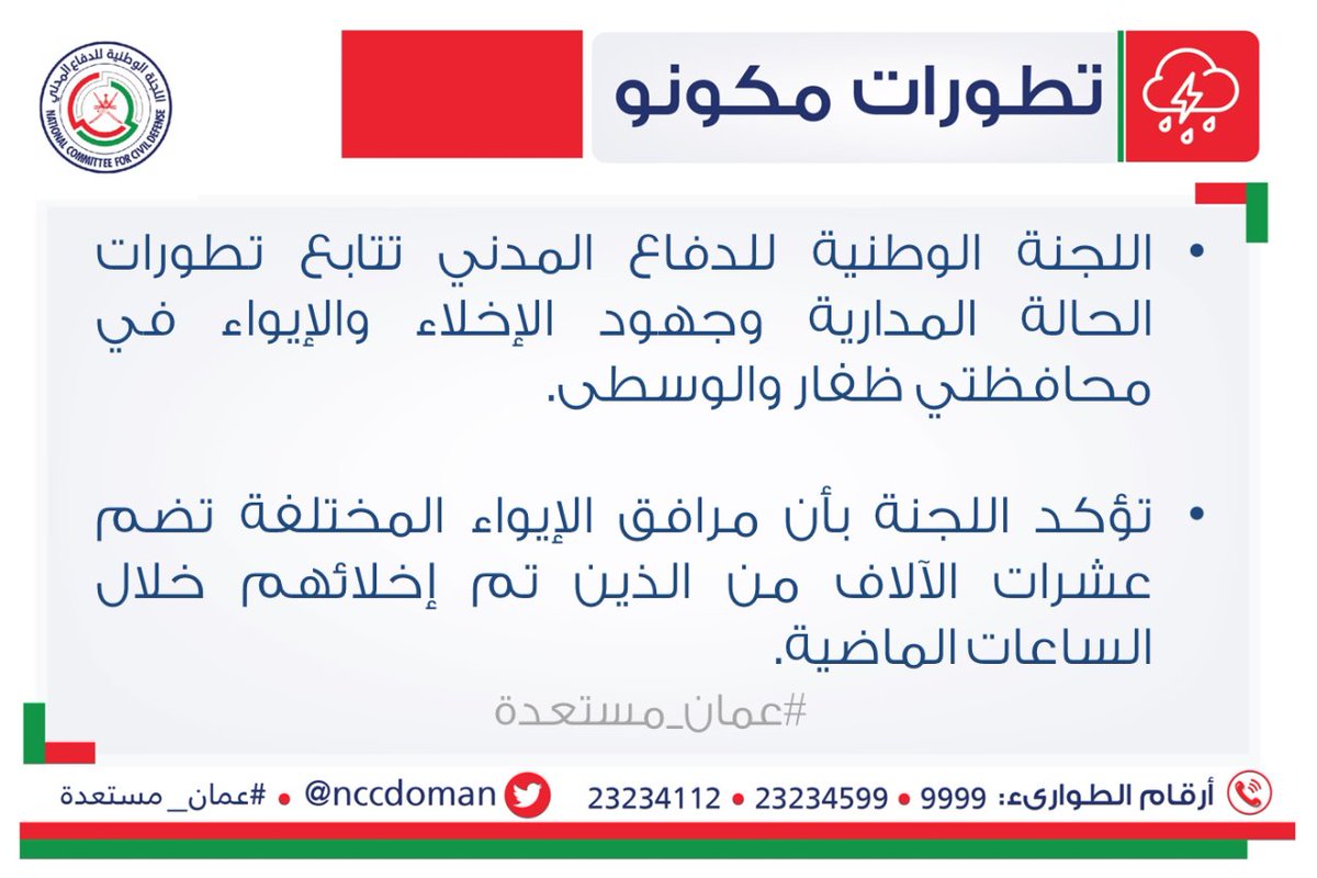 الدفاع المدني تؤكد جاهزية مرافق الإيواء لاستيعاب المواطنين والمقيمين