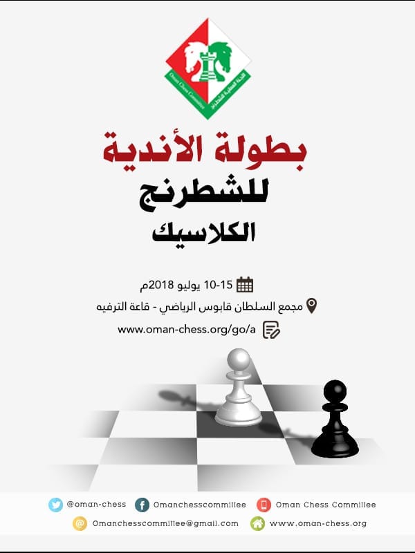 غدًا .. إنطلاق بطولة الأندية الأولى للشطرنج الكلاسيك