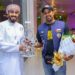 استقبال الدراج العماني محمد الصايغ بمطار مسقط الدولي