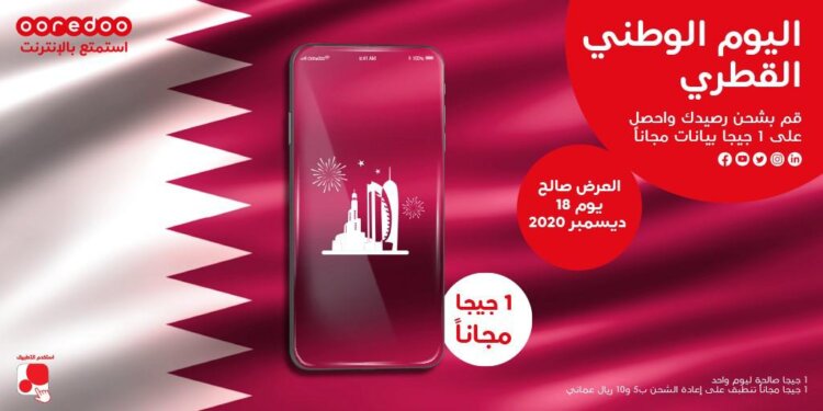 Ooredoo تحتفل باليوم الوطني القطري وتقدم 1 جيجابايت من البيانات مجاناً لعملائها القطريين