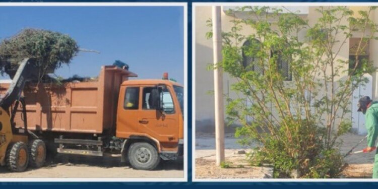 تواصل أعمال النظافة العامة وإزالة المشوهات بولاية ⁧‫ثمريت
