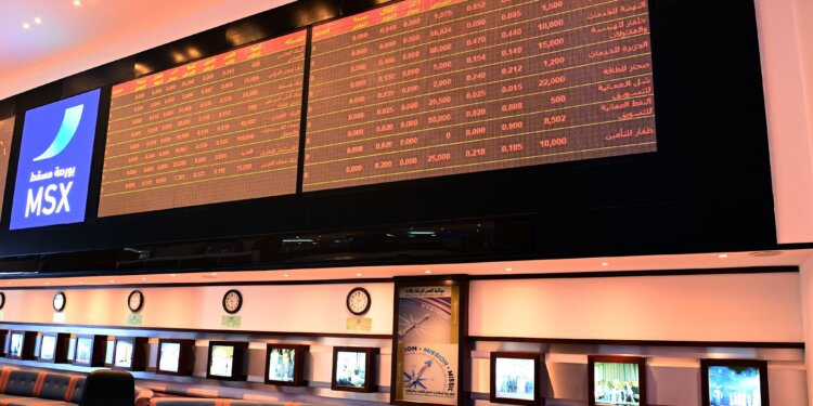 تراجع القيمة السوقية للأوراق المالية المدرجة في بورصة مسقط