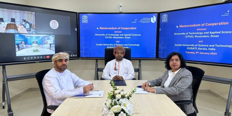 جامعة التقنية والعلوم التطبيقية بمسندم توقع اتفاقية تعاون مع جامعة هندية